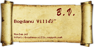 Bogdanu Villő névjegykártya